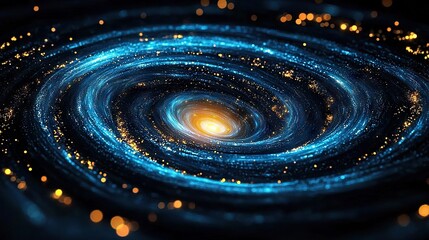 Wall Mural - stunning spiral galaxy formation deep space digital art cosmic environment wide angle view astrophys