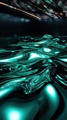 Poster - A photo of a body of water with a metallic sheen