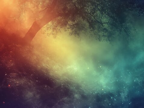 shimmer fog rise, surreal tone, background