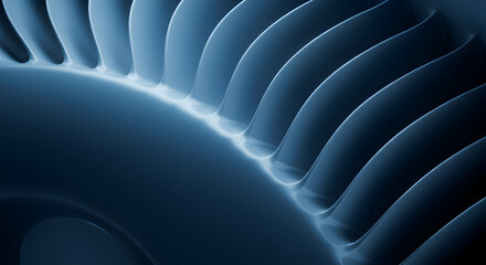 Poster - Abstract Blue Swirl Design with Curved Shapes and Smooth Texture in a Modern Style
