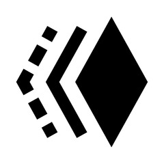 Poster - Abstract design featuring a solid black diamond shape with dotted and solid lines on the left side
