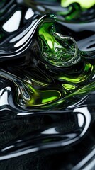 Poster - A piece of abstract art with a green swirl