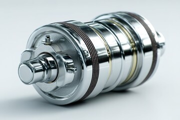 Poster - Metallic mechanical component showcasing intricate design and craftsmanship in machinery applications