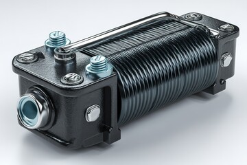 Poster - Heavy-duty winch drum with steel cable and robust construction for industrial applications