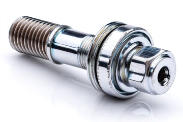 Poster - Metal bolt with threaded shaft and round head used in mechanical engineering applications for fastening parts together