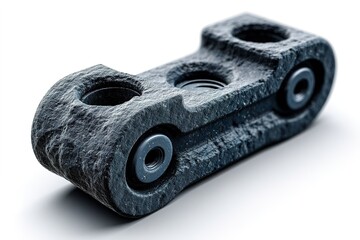 Poster - Unique black chain link showcasing detailed texture and design for industrial applications or artistic purposes