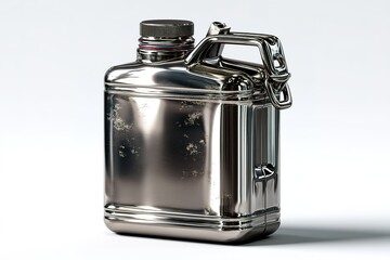 Poster - Metal container used for transporting liquids placed on a simple light background