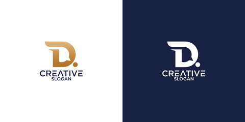 Poster - letter d chat logo vector design