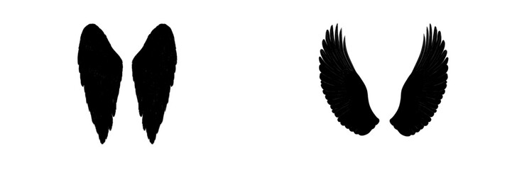 Poster - Icon vector illustration depicting two distinct wing designs suitable for various creative projects and applications