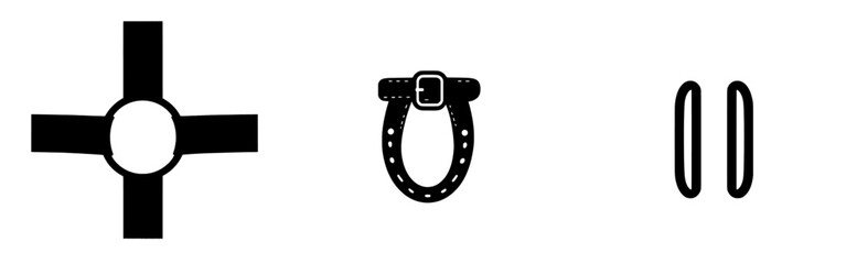 Poster - Vector illustration of various icons depicting fasteners and connectors suitable for design and creative applications