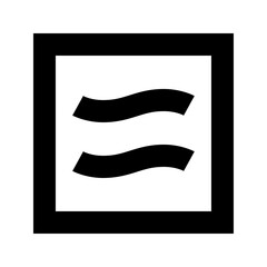 Poster - illustration of two black wavy lines stacked vertically inside a square frame on a white background