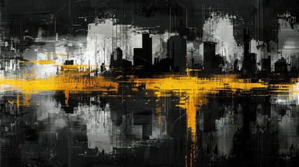 Poster - Abstract complex glitch with pixel effect in tech background use shading and glitches texture express mysterious design or complex flow through tiny object convey sense of future digital scene. AIG53.