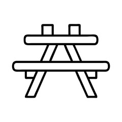 Poster - Picnic table vector illustration outdoor furniture picnic table graphic picnic table outline picnic table art design