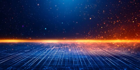 Aufkleber - Futuristic digital landscape with glowing circuit patterns
