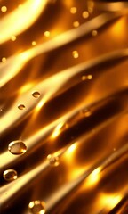 Poster - Golden ripples flowing smoothly with shimmering reflections create a mesmerizing visual experience at dusk