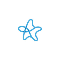 Poster - starfish star fish line art logo design