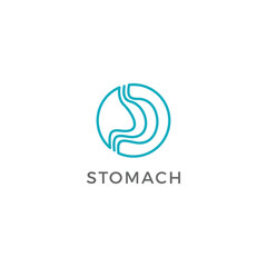 Poster - stomach line art logo design
