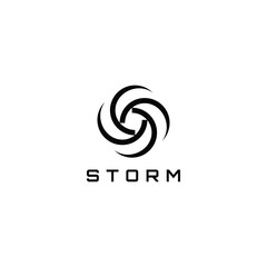 Poster - storm wind circle turn logo design
