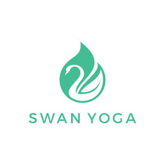 Poster - swan yoga goose fire leaf water