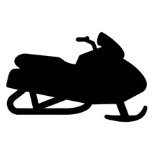 Silhouette of a snowmobile vehicle used for winter fun and recreation