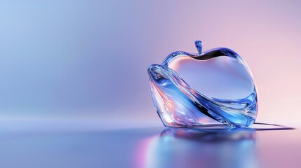 Poster - A glass apple is sitting on a table