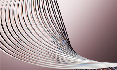 Poster - Modern Abstract Silver Swirl Design with Smooth Flowing Lines
