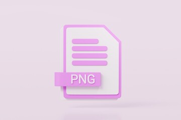 Fototapete - 3d file folder document PNG icon. minimal word PNG sheet presentation document icon. document form. business work company icon concept. archive presentation file type concept. PNG format. 3d render.