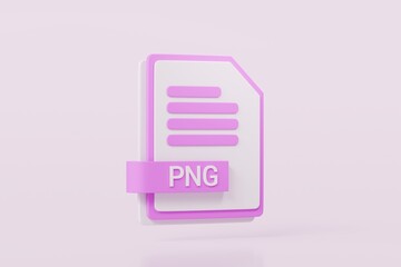 Fototapete - 3d file folder document PNG icon. minimal word PNG sheet presentation document icon. document form. business work company icon concept. archive presentation file type concept. PNG format. 3d render.