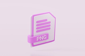 Fototapete - 3d file folder document PNG icon. minimal word PNG sheet presentation document icon. document form. business work company icon concept. archive presentation file type concept. PNG format. 3d render.