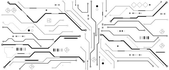 Leinwandbilder - Vector abstract technology on white background, Abstract technology circuit diagram on white background.