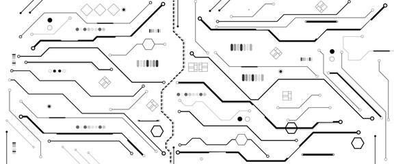 Leinwandbilder - Vector abstract technology on white background, Abstract technology circuit diagram on white background.