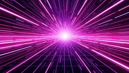 Poster - Dynamic light speed burst digital universe visual art abstract environment perspective concept high-energy motion and color