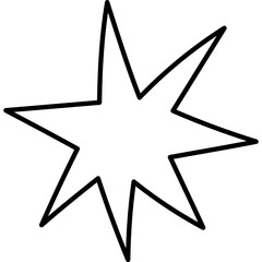 Fototapete - Simple sketch star. Hand drawn star shape doodle
