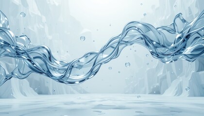 Poster - Dynamic water flow action abstract environment digital art fluid motion 3d rendering serene background for visual impact