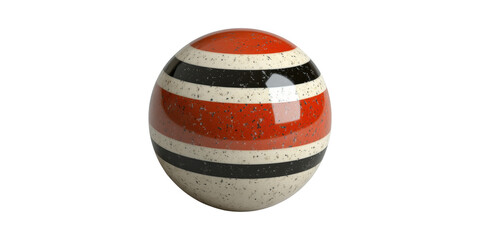 Poster - Striped Spherical Object With Red, Black, And Bands. Modern Design Element Isolated On Transparent Background
