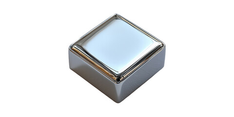 Poster - Chrome Square Keycap For Mechanical Keyboard. Sleek Design For Enhanced Typing Experience Isolated On Transparent Background