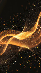 Poster - Abstract digital wave of particles flows across a dark background, symbolizing futuristic technology, data movement, AI intelligence, and the interconnected fabric of modern communication systems.

