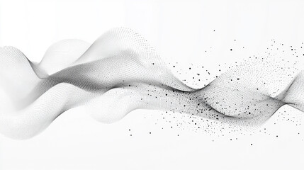 Poster - Abstract digital wave of particles flows across a dark background, symbolizing futuristic technology, data movement, AI intelligence, and the interconnected fabric of modern communication systems.

