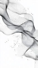 Poster - Abstract digital wave of particles flows across a dark background, symbolizing futuristic technology, data movement, AI intelligence, and the interconnected fabric of modern communication systems.

