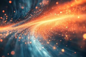 Poster - Dynamic swirl of light and particles creating a sense of motion in a cosmic space environment