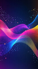 Leinwandbilder - Abstract digital wave of particles flows across a dark background, symbolizing futuristic technology, data movement, AI intelligence, and the interconnected fabric of modern communication systems.

