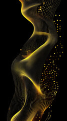 Leinwandbilder - Abstract digital wave of particles flows across a dark background, symbolizing futuristic technology, data movement, AI intelligence, and the interconnected fabric of modern communication systems.

