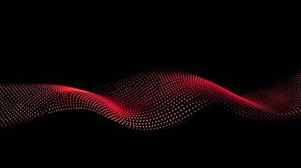 Leinwandbilder - Abstract digital wave of particles flows across a dark background, symbolizing futuristic technology, data movement, AI intelligence, and the interconnected fabric of modern communication systems.

