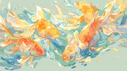 Wall Mural - fish, abstract desktop background 