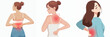 © logo - vector set of young woman with back pain