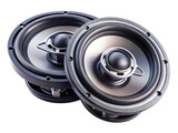 Pair of High Fidelity Car Audio Speakers on a White Background