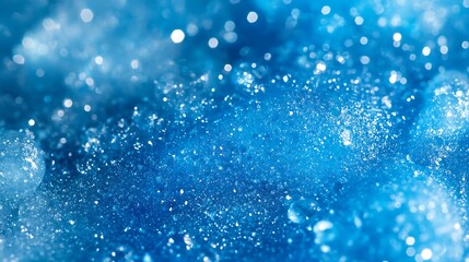 Poster - Abstract Turquoise Glitter Background with Bokeh Effects and Sparkling Texture