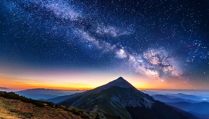 beautiful milky way over the mountain