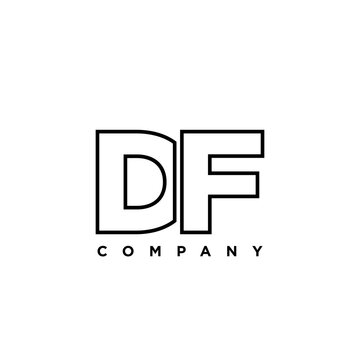 Letter D and F, DF logo design template. Minimal monogram initial based logotype.