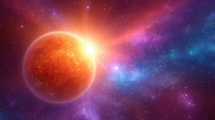 Poster - Exploring the cosmic dance of planets and moonlight in a vibrant celestial realm